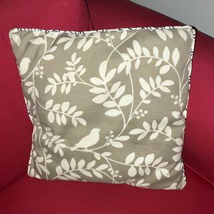 Gray, White, Yellow Bird in Nature Design Throw Pillow